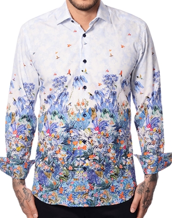 Blue and Navy Floral shirt