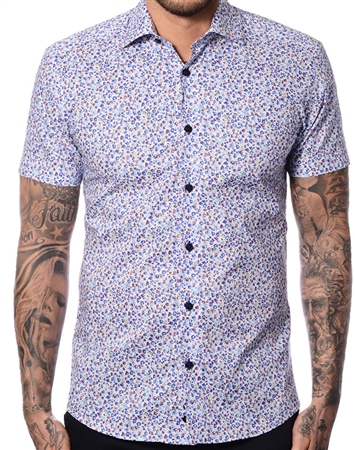 Light Blue Designer Short Sleeve Shirt