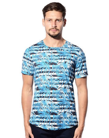 Designer T-Shirt -  Floral Designer T-Shirt- Blue