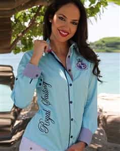 absolute rebellion women vienna aqua shirt