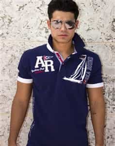 navy designer polo shirt