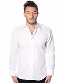 Dress Shirt: White Long Sleeve Dress Shirt