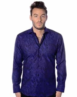 Blue Paisley Dress Shirt