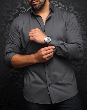 Au Noir Shirt Alexander-SLD Dark Grey