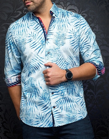 Men fashion button up shirt |light blue