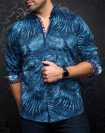 Men fashion button up shirt |navy