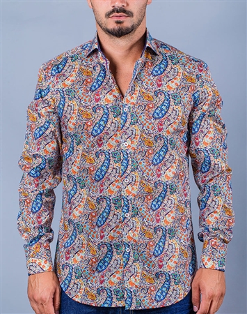 Luxury Paisley Print Dress Shirt