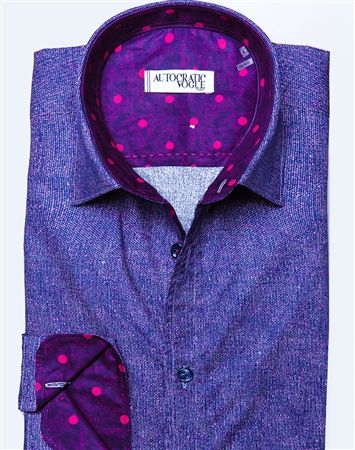 Purple Pink Linen Print Shirt