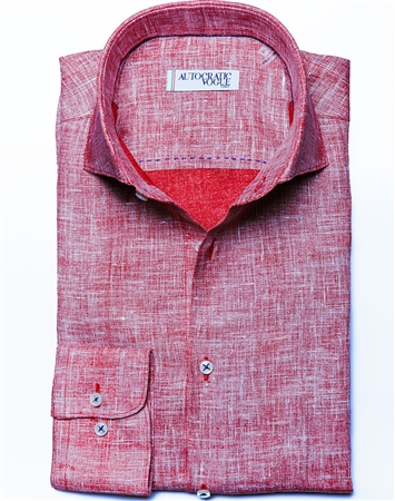 Red Linen Fashion Shirt