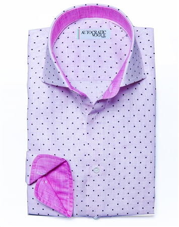 Pink Purple Dot Linen Shirt