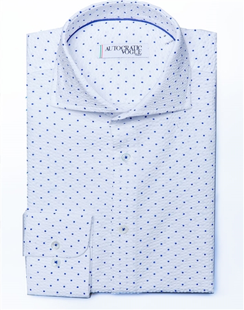 White Blue Dot Dress Shirt