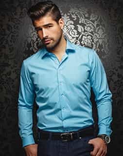 Designer Dress Shirt - Azzaro Aqua