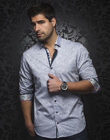 Shop Men's Fashion Shirts - Light Grey Button Down
