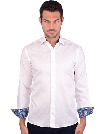 Crisp White Men’s Long Sleeve Dress Shirt