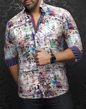 Au Noir Shirt Barzini, Multi 