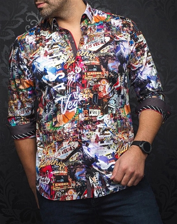 Men fashion button up shirt |multi