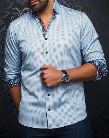 Men fashion button up shirt |light blue