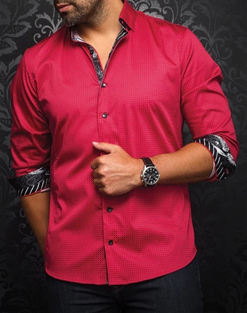 Men fashion button up shirt  | red