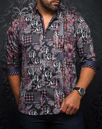 Men fashion button up shirt | multi