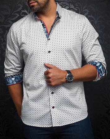 Men fashion button up shirt |white black