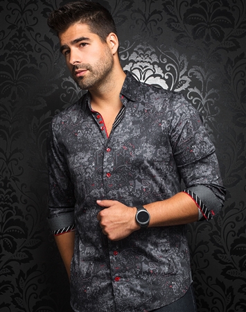Au Noir Dress Shirt | Branson Black Red