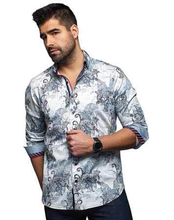 Men fashion button up shirt | light blue