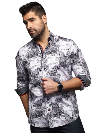 Men fashion button up shirt | pink