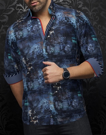 Au Noir Shirt BRICE, Turquoise