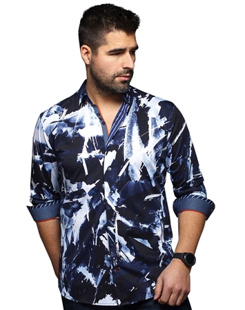 Men fashion button up shirt | navy