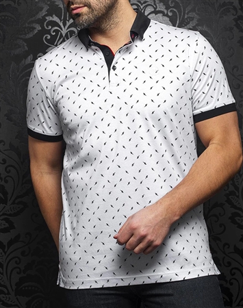 Au Noir Polo Byron White Black