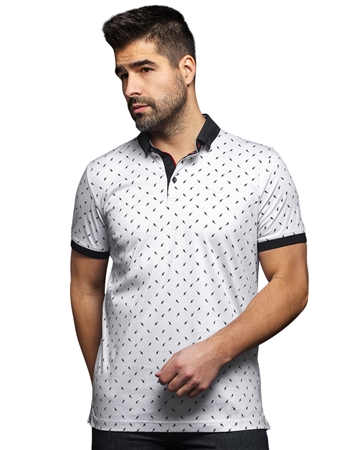 Men fashion polo shirt | white black