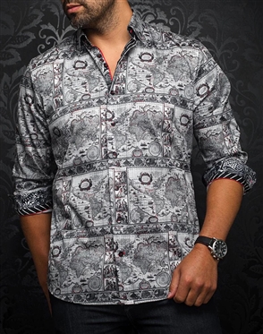 Men fashion button up shirt |grey