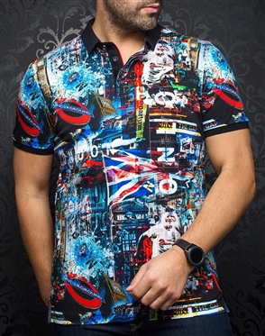 Au Noir Polo Covent  Sky Multi