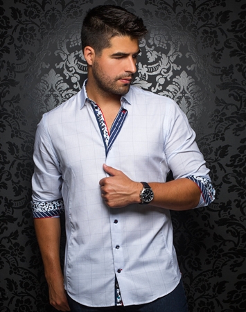 Designer Dress Shirt: Davios White