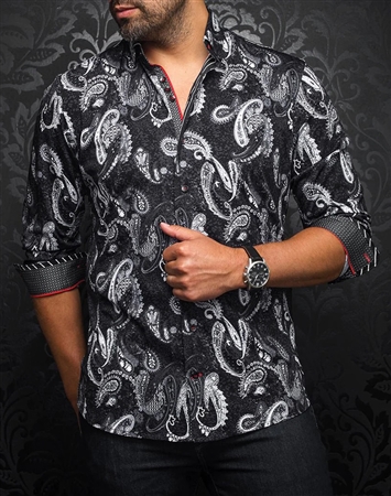 Men fashion button up shirt |black