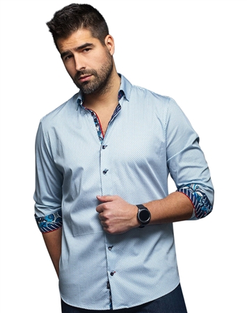 Men fashion button up shirt  | light blue