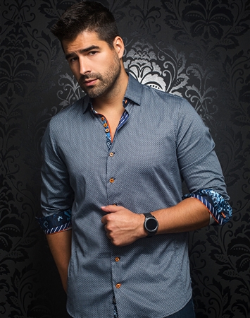 Au Noir Dress Shirt | Diamante Navy