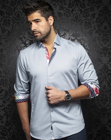Au Noir Dress Shirt | Dion White Blue