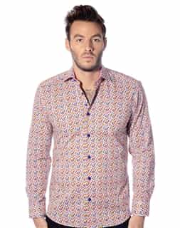Men Multi Color Dress Shirt | Bertigo Don 52