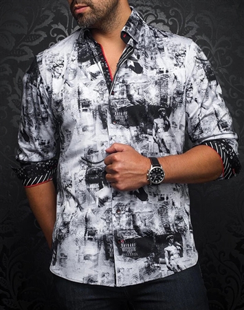 Men fashion button up shirt |grey