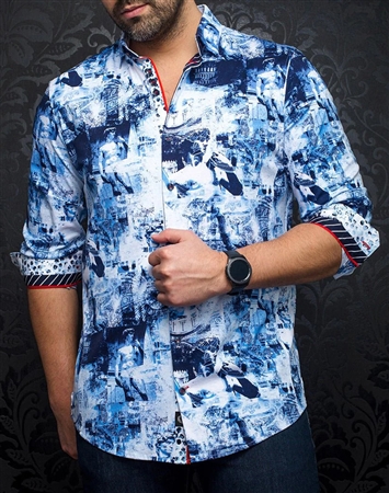 Men fashion button up shirt  | light blue