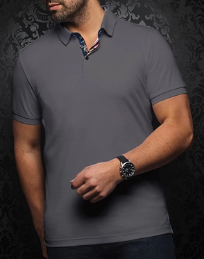 Au Noir Polo Eagle  Med Grey