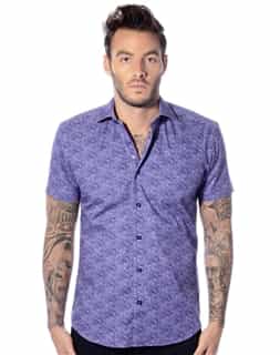 Luxury Blue Short Sleeve Shirt