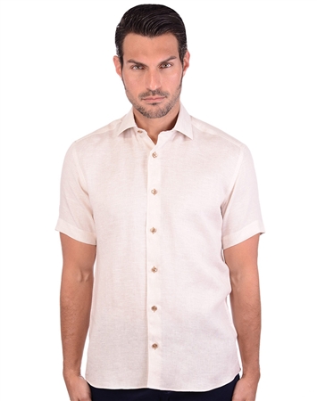 Candid Beige Men’s Linen Shirt