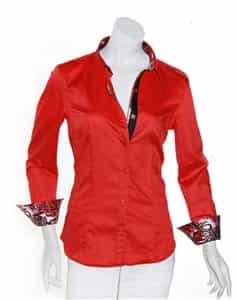 Envy Women Designer Shirt w51014-40 Red