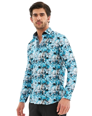 teal blackshort sleeve button up