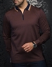 Au Noir POLO LONG SLEEVES FEDERICO, Tobacco