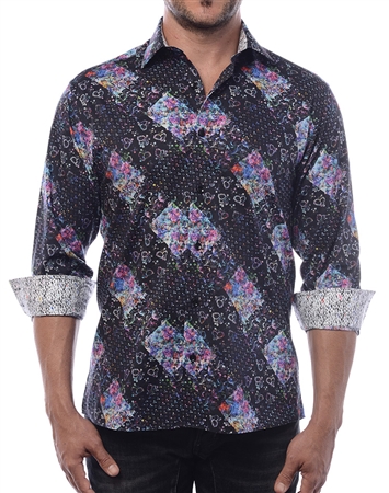 Men's Luxury Sport Shirt - Handsome Abstract Floral Designer Shirt