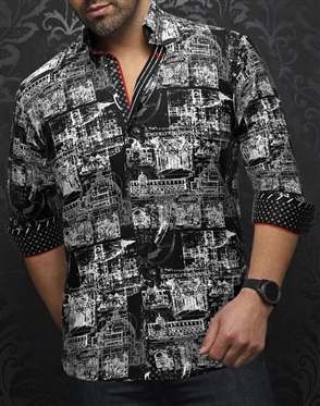 Au Noir Shirt Florensio Black White