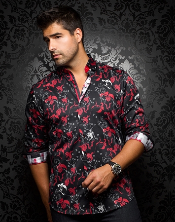 Luxurious and Sporty Black Floral Shirt